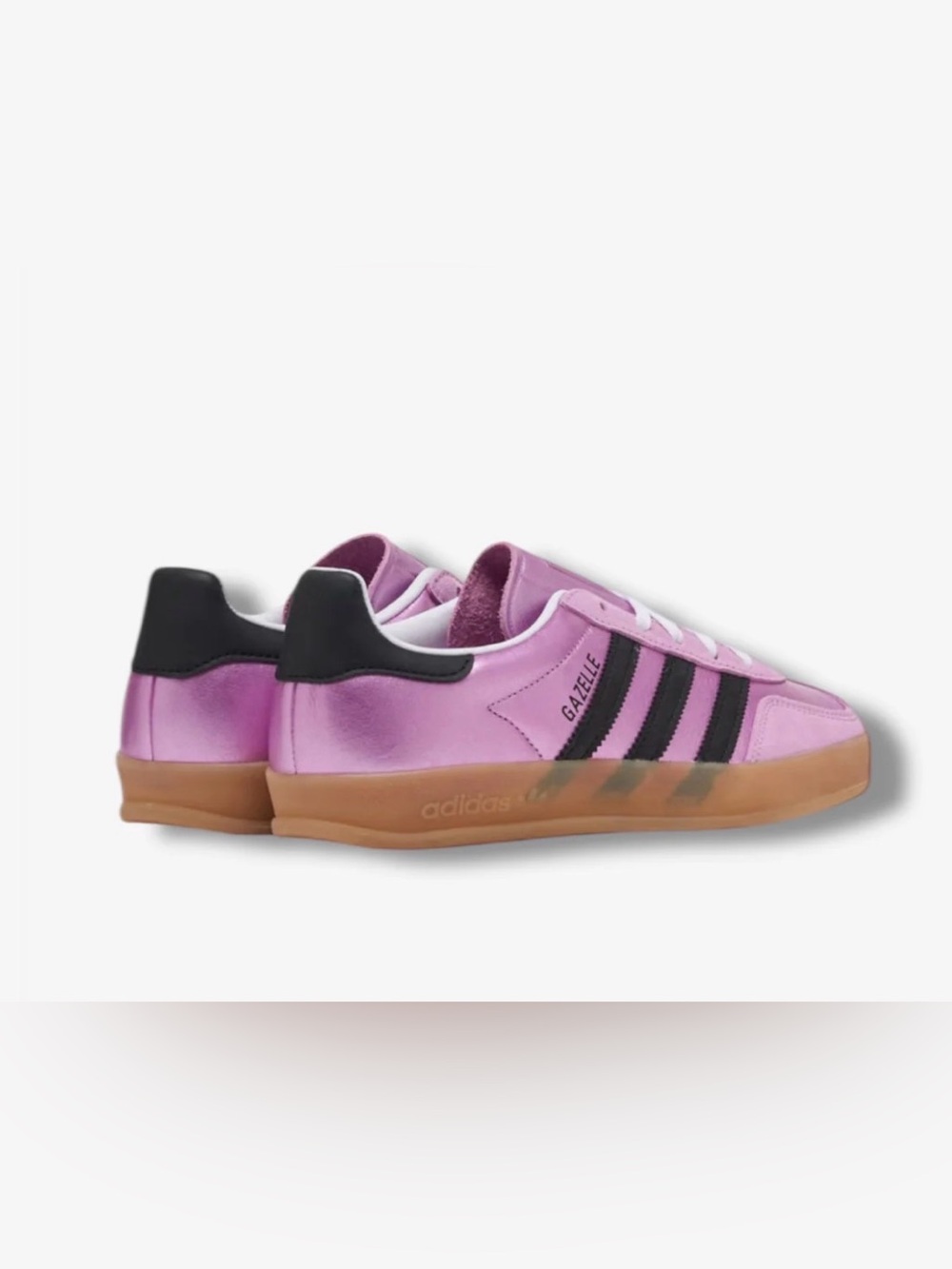 adidas Gazelle Metallic Pink and Black Sneakers - Picture 6 of 8